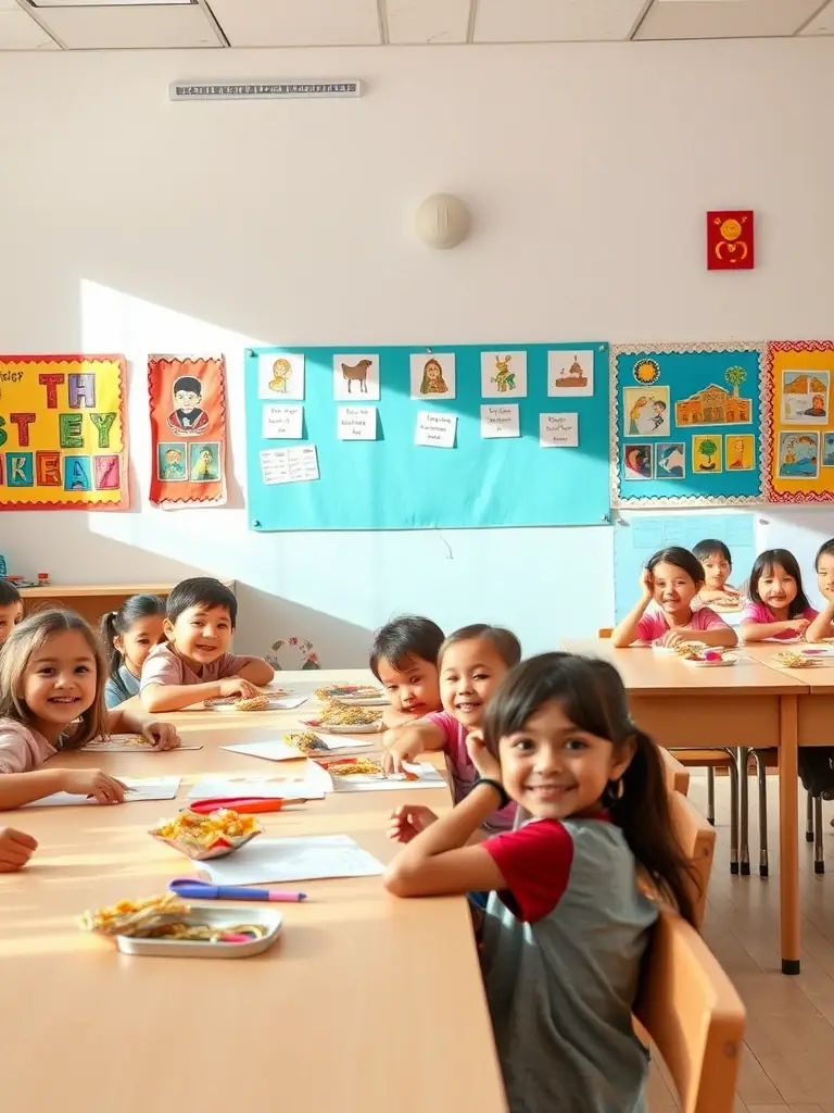 An image of children participating in an art education program led by LADACORE, highlighting the organization's efforts to make culture accessible and enrich the lives of young people.